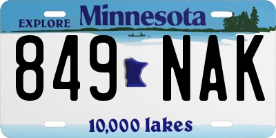 MN license plate 849NAK