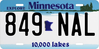 MN license plate 849NAL