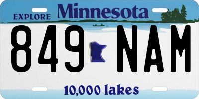MN license plate 849NAM