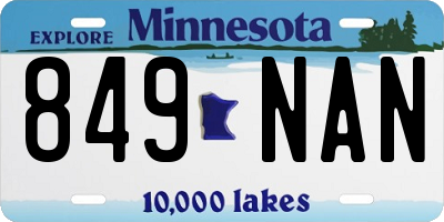 MN license plate 849NAN