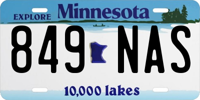 MN license plate 849NAS