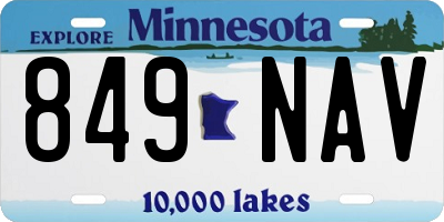 MN license plate 849NAV