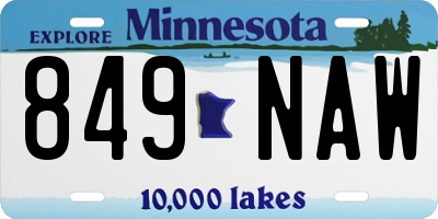 MN license plate 849NAW