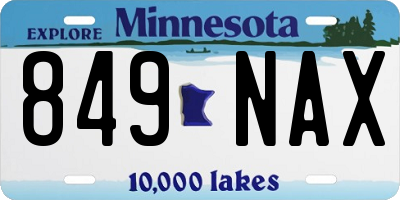 MN license plate 849NAX