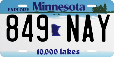 MN license plate 849NAY