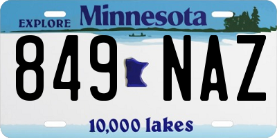 MN license plate 849NAZ