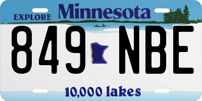 MN license plate 849NBE