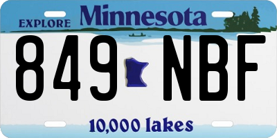 MN license plate 849NBF