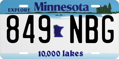 MN license plate 849NBG