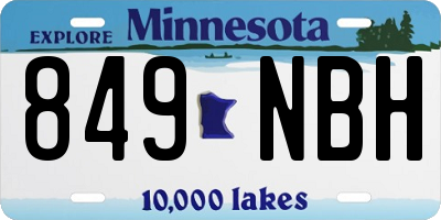 MN license plate 849NBH
