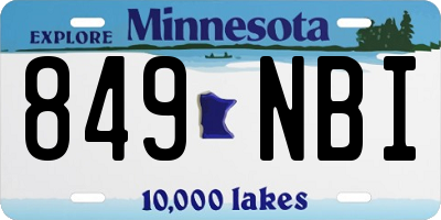 MN license plate 849NBI