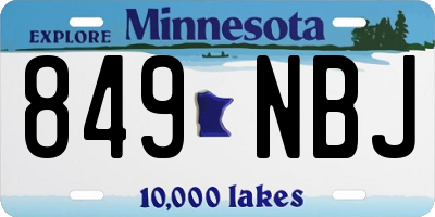 MN license plate 849NBJ
