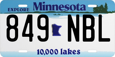 MN license plate 849NBL