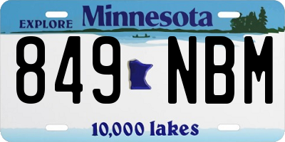 MN license plate 849NBM