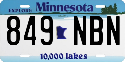 MN license plate 849NBN