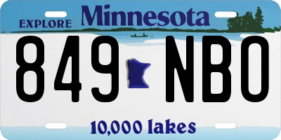 MN license plate 849NBO