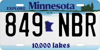 MN license plate 849NBR