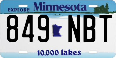 MN license plate 849NBT