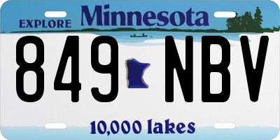 MN license plate 849NBV