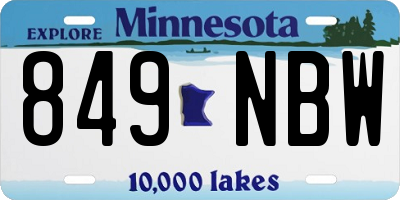 MN license plate 849NBW