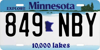 MN license plate 849NBY