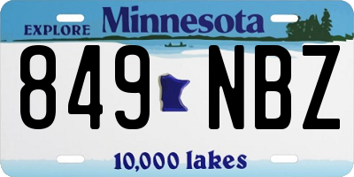 MN license plate 849NBZ