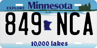 MN license plate 849NCA