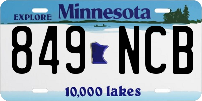 MN license plate 849NCB