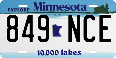 MN license plate 849NCE