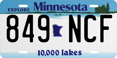 MN license plate 849NCF