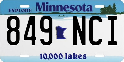 MN license plate 849NCI