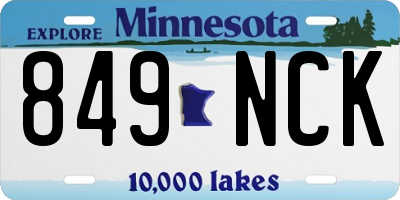 MN license plate 849NCK