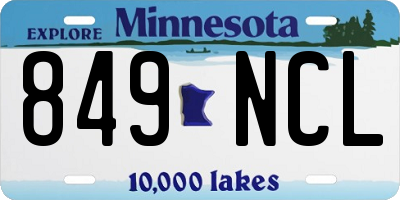 MN license plate 849NCL