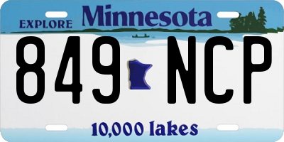 MN license plate 849NCP