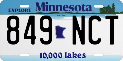 MN license plate 849NCT