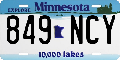 MN license plate 849NCY