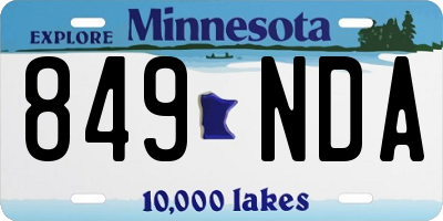 MN license plate 849NDA