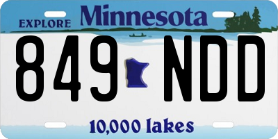 MN license plate 849NDD