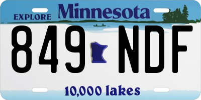 MN license plate 849NDF