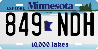 MN license plate 849NDH