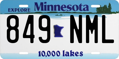 MN license plate 849NML