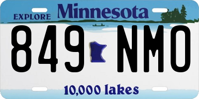 MN license plate 849NMO