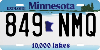 MN license plate 849NMQ