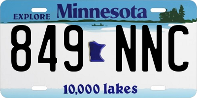 MN license plate 849NNC