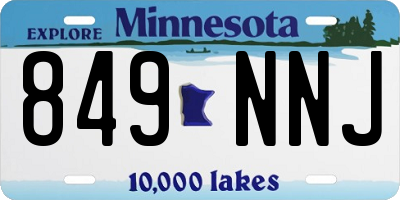 MN license plate 849NNJ