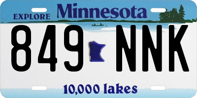 MN license plate 849NNK