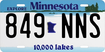 MN license plate 849NNS