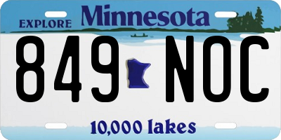 MN license plate 849NOC