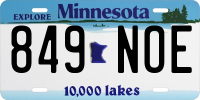 MN license plate 849NOE