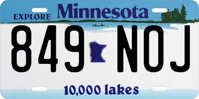 MN license plate 849NOJ